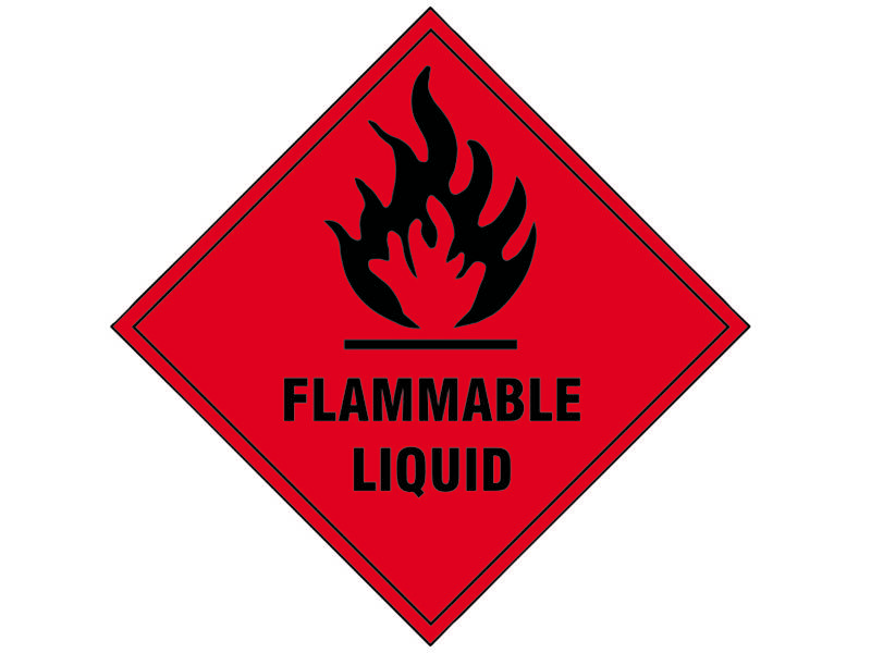 Scan SCA1850S Flammable Liquid - Self Adhesive Vinyl Sign 100 x 100mm